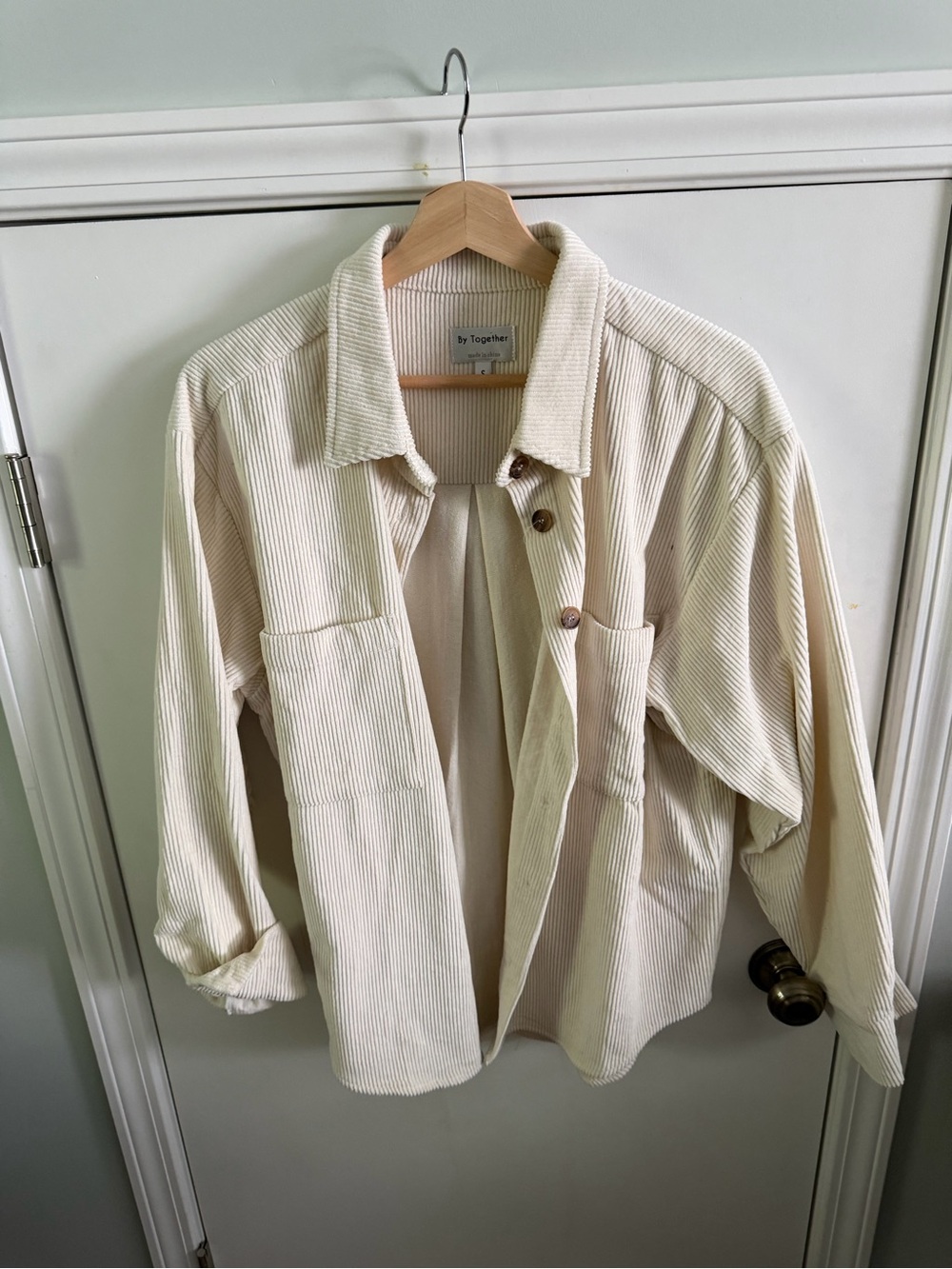 By Together Cream Corduroy Shirt Jacket